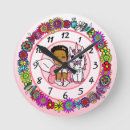 Buscar unicornio rosa relojes de pared Flores