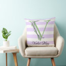 Buscar violeta y blanco cojines Monograma