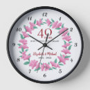Buscar floral verde relojes de pared Parejas