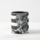 Buscar cráneo negro tazas Halloween