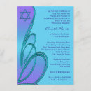 Buscar mitzvah 11x16 invitaciones Azul