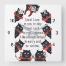 Buscar buena suerte relojes de pared Gatito