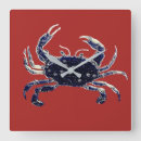 Buscar cangrejo náutico relojes de pared Azul