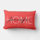 Buscar coral rojo cojines Monograma
