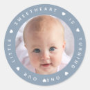 Buscar niño pegatinas Azul polvoriento