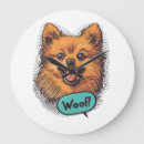 Buscar perro pomerania relojes de pared Cachorro