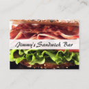 Buscar sandwich tarjetas de visita Comida