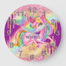 Buscar unicornio rosado relojes de pared Fantasía