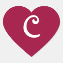 Buscar corazón rojo pegatinas Monograma