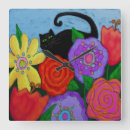 Buscar gato abstracto relojes de pared Colorido