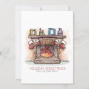 Buscar chimenea tarjetas Acuarela