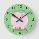 Buscar cerdo rosado relojes de pared Lechón