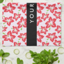Buscar flores rojas paños de cocina Monograma
