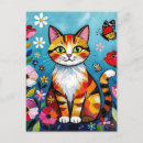 Buscar gato abstracto postales Flores