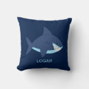 Buscar tiburón azul cojines Monograma