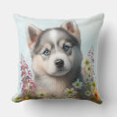 Buscar perro del husky siberiano cojines Acuarela