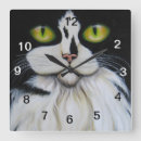 Buscar ojos verdes relojes de pared Negro