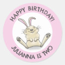 Buscar del conejito del feliz cumpleaños pegatinas Adorable