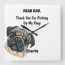 Buscar pug relojes de pared Amante de los perros
