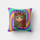 Buscar hippie cojines Signo de la paz