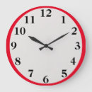 Buscar números grandes relojes de pared Rojo