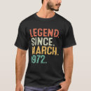 Buscar leyenda desde 1972 camisetas Marzo