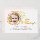 Buscar real invitaciones primer cumpleaños Rosa y dorado