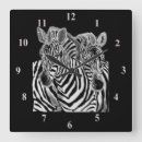 Buscar cebra relojes de pared Negro
