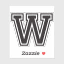 Buscar letra w pegatinas Blanco y negro