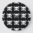 Buscar cráneo blanco y negro relojes de pared Halloween