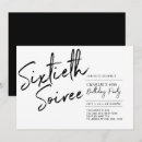 Buscar sexagésima fiesta invitaciones de cumpleaños Negro