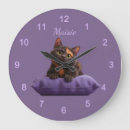 Buscar negro y violeta relojes de pared Morado