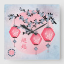 Buscar asiático relojes de pared Flor de cerezo