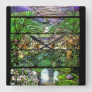 Buscar vitral relojes de pared Flores