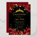 Buscar rojo y negro invitaciones de cumpleaños 15 º cumpleaños
