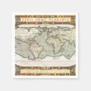 Buscar mapa del mundo servilletas Vintage
