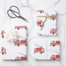 Buscar bomberos papel de regalo Rojo