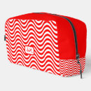 Buscar rayas rojas y blancas bolsas cosmetica Blanco