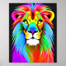 Buscar león colorido posters Multicolor