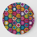 Buscar hexágono relojes de pared Brillante