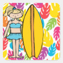 Buscar persona que practica surf pegatinas Playa
