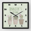 Buscar watercolor relojes de pared Succulent