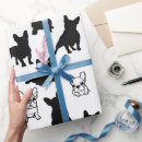 Buscar bulldog papel de regalo Blanco y negro