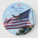 Buscar la bandera americana relojes de pared Veterano