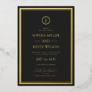 Buscar negro del oro boda invitaciones Elegante