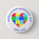 Buscar corazón del autismo chapas Botón