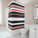 Buscar rayas negras cortinas de baño Blanco