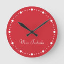 Buscar rojo brillante relojes de pared Elegante