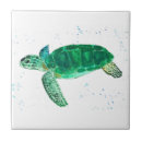 Buscar tortuga verde azulejos Acuarela