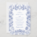 Buscar francés elegante invitaciones Polvorientas nupciales azules